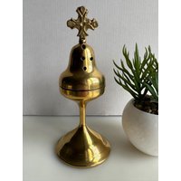 Vintage Räuchergefäß Lampe Messing Kirche Kleiner Weihrauchbrenner Vintage Räuchergefäß Lampe Messing Kirche Kleiner Weihrauchbrenner von RetroCommode