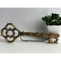 Vintage Schlüsselhalter Aus Messing Mit Fünf Haken von RetroCommode
