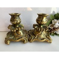 Vintage Zwei Bronze Kerzenständer Vintage Zwei Bronze Kerzenständer von RetroCommode