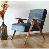 Mid Century Sessel, Dunkelgrauer Vintage Handgefertigte Möbel Lounge, Besuchen Sie Unseren Shop Für Weitere Möbel von RetroDesignCRO