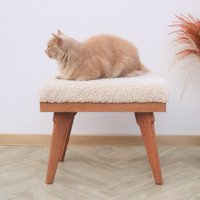 Vintage Boucle Ottomane, Teddy Beinstütze, Sherpa Stuhl Handgefertigte Mid Century Sessel, Besuchen Sie Unseren Shop Für Mehr Möbel von RetroDesignCRO