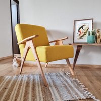 Gelber Vintage-Sessel Aus Der Mitte Des Jahrhunderts, Handgefertigte Vintage-Möbel. Weitere Mid-Century-Möbel Finden Sie in Unserem Shop von RetroDesignCRO