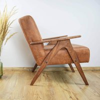 Vintage Ledersessel Mid Century Sessel, Kunstleder Sessel Handgemacht, Erkunden Sie Unseren Shop Für Weitere Möbel von RetroDesignCRO