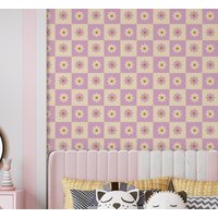 Gänseblümchen Tapete, 70Er Jahre Retro Entfernbare Selbstklebende Tapete von RetroDesignWallpaper