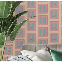 Rosa Lichtschalter Tapete Zum Abziehen Und Aufkleben, Coole Tapete, Akzent Retro Entfernbare Selbstklebende Pop Art Abstrakt von RetroDesignWallpaper