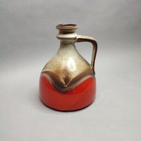 Retro West German Bay Keramik Vase - Orange/Braun 83 20 Wgp Vintage von RetroFatLava