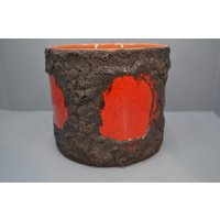 Rot Und Schwarz Keramik Pflanzer Von Marei - Vintage Retro von RetroFatLava