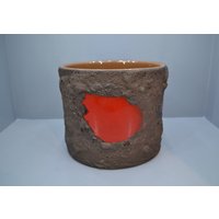 Rot Und Schwarz Keramik Pflanzer Von Marei - Vintage Retro von RetroFatLava