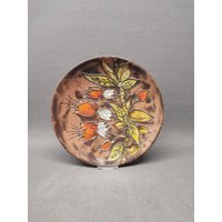 Ruscha West German Fat Lava Wandteller/Teller - Dekor Blumen von RetroFatLava