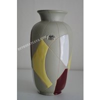 Schöne Deutsche Vase Von Jasba - Dekor Toscana von RetroFatLava