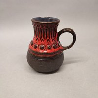 West German Jasba Keramik Vase - Geschildert 1706 12 von RetroFatLava