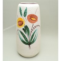 Westdeutsche Keramik Vase Von Scheurich 203-32 Blumendekor von RetroFatLava
