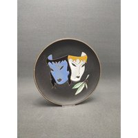 Westdeutscher Fat Lava Wandteller Von Ruscha - Maske 717/2 Platte Vintage Mid Century Design Wgp Retro von RetroFatLava