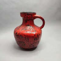 stilvolle Gräflich Ortenburg Keramik Vase Geschildert 634 von RetroFatLava