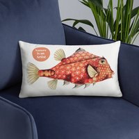 Personalisierbares Kugelfisch-Kissen | Nicht Nur Für Kinder, Print Einer Vintage-Llustration, Geschenk Naturliebhaber, Sie von RetroPrintFlaneur