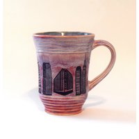 Stadtansicht Mit Hubschrauber Steingut Tasse von RetroRamics