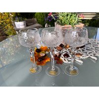 3 Bleikristall Weingläser Rudolf Molecz & Sohn Handgeschliffen Vintage Floral 3 Bleikristall Weingläser Rudolf Molecz & Sohn Handgeschliffen Vintage Floral von RetroRauschen