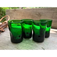 4 - Schnapsgläser Stamper/Grün Glas von RetroRauschen
