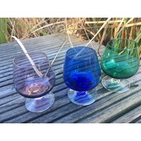 Fifties Cognacschwenker 3 Bunte Gläser Der 50Er Und 60Er Jahre Mid Century Vintage Tiki Style von RetroRauschen