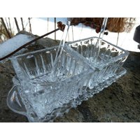 Gewürz-Set, Bleikristall, Glas-Schalen Auf Tablettaufsatz von RetroRauschen