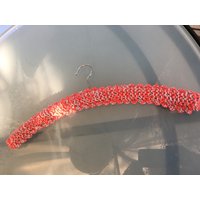 Kleiderbügel 60Er Strick Häkeln Stoffummantelt Vintage Alte Handgehäkelte Gestrickte Holz von RetroRauschen