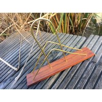 Serviettenhalter Teak 60Er Metall Danish Design String Serviettenständer Messing von RetroRauschen