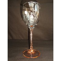 Weinglas/Rosenmotiv Farbiger Stiel Glas von RetroRauschen