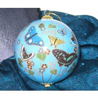 Glas Weihnachtsanhänger, Schmetterlinge, 3 cm Rund von RetroRitaGallery