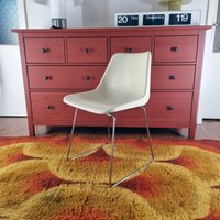 Mid Century Modern White Dinning Stuhl, Robin Day Design Hille Anonima Castelli, Italien 60Er Jahre von RetroTaste