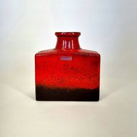 Vintage Scheurich Rote Keramik Vase, Deutschland 70Er von RetroTaste