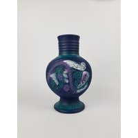 Auffällige Matt Kobaltblaue Fat Lava Vase Von Walter Gerhards Keramik - Form 115-30 von RetroVases