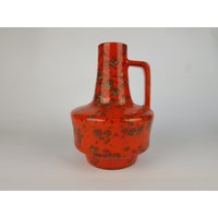 Es Keramik | Emons Und Söhne Rote Vase Mit Grün Geschecktem Dekor Fat Lava 819/21 West German Pottery 1970Er Jahre von RetroVases