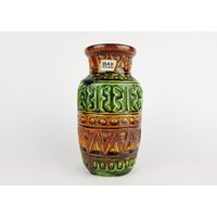 Vintage Bay Keramik Funkelnde Braune Und Grüne Fat Lava Vase West German Pottery 92 17 von RetroVases