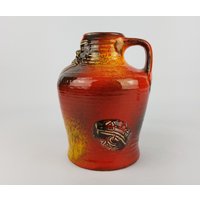 Mehrfarbige Vase Von Carstens Tonnieshof in Rot Und Gelb Aus Den 70Er Jahren Mehrfarbige Vase Von Carstens Tonnieshof in Rot Und Gelb Aus Den 70Er Jahren von RetroVases
