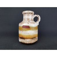 Vintage Beige Karamell Und Braun Scheurich Keramik Fat Lava Vase 414-16 West German Pottery 1970Er Jahre von RetroVases