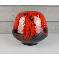 Vintage Carstens Keramik Rot Und Schwarze Vase 194 14 West German Pottery Keramik 1960Er Jahre von RetroVases