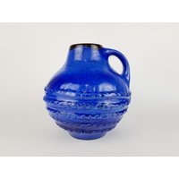 Vintage Carstens Tönnieshof Blaue Henkelvase 3002 20 West Germany Keramik von RetroVases