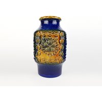 Vintage Dumler Und Breiden Keramik Blaue Fat Lava Vase Studio Serie 73/25, West German Pottery 1970Er Jahre von RetroVases