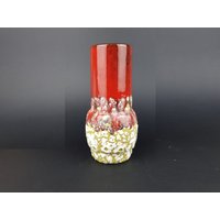 Vintage Es | Emons Und Söhne Keramik Rote Grüne Fat Lava Vase West German Pottery 1970Er Jahre von RetroVases