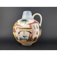 Vintage Jawe Edelkeramik Krug Vase Handbemalt Mit Rimini Dekor Westdeutsche Keramik 1950Er von RetroVases