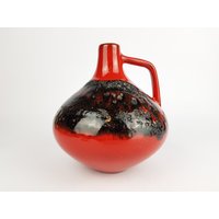 Vintage Kreutz Keramik Vase Form 203 Rote Fat Lava Aus Den 70Er Jahren von RetroVases