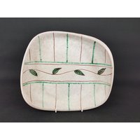 Vintage Marzi Und Remy Keramik Schöner Teller Mit Blatt Dekor 5025/27 West German Pottery Fat Lava Ära von RetroVases