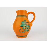 Vintage Dumler Und Breiden Orange Und Grüne Henkel Vase 388 18 West German Pottery 1970Er Jahre von RetroVases