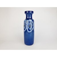 Vintage Scheurich Keramik Blue Fat Lava Vase 200 28 West German Pottery 1970Er Jahre von RetroVases