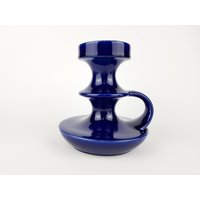 Vintage Steuler Keramik Blau Kerzenhalter 304/15 West German Pottery 1970Er Jahre von RetroVases