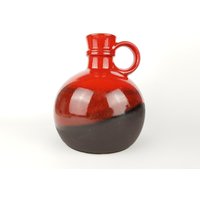 Vintage Steuler Keramik Vase Braun Und Rot Behandelt 308 20 West German Pottery 1960S Fat Lava Ära von RetroVases