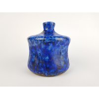 Vintage Studio Art Pottery Blaue Vase Westdeutsche Keramik Verbeult 1970Er Jahre von RetroVases