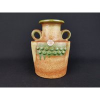 Vintage Ubelacker | Ü-Keramik Caramel Und Grüne Robot Vase 1837-18 West German Pottery von RetroVases