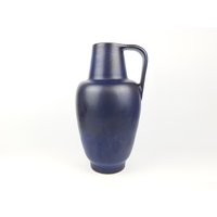 Vintage Xl Blau Und Schwarz Gesprenkelte Silberdistel Fat Lava Vase 367 40 West German Pottery 1950S 1960S von RetroVases