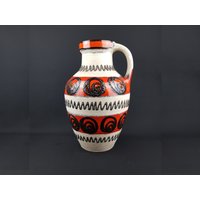 xxl Vintage Beige Und Rote Carstens Keramik Fat Lava Bodenvase 1960Er Jahre von RetroVases